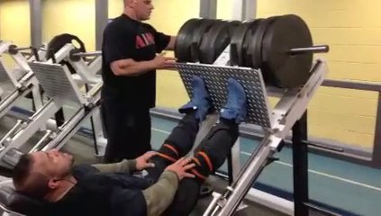 Fouad Abiad's -  Leg Press Annihilation 4-minute mega-drop set 2013