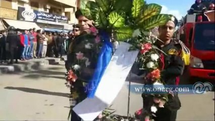 محافظ بورسعيد و مدير الامن في جنازة مأمور قسم شرق بورسعيد