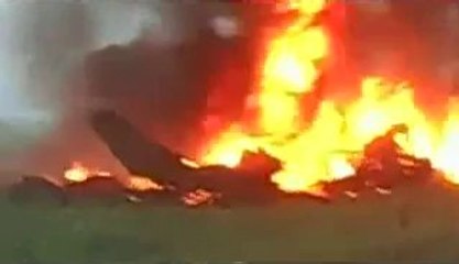 لقطات ما بعد سقوط الطائرة الحربية بالدقهلية