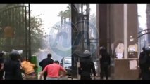 اشتباكات و تراشق بالحجارة بين الأمن و طلاب الإخوان بجامعة المنصورة