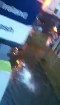 Man Swims on Flooded Street in Ireland