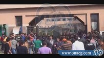 اشتباكات بالحجارة بين الطلاب و الأمن بجامعة المنوفية