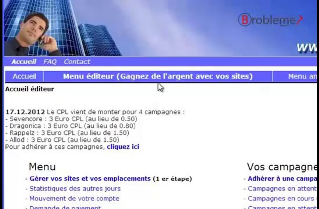 Monétiser un site web avec la publicite de la régie publicitaire Pubdirecte .com