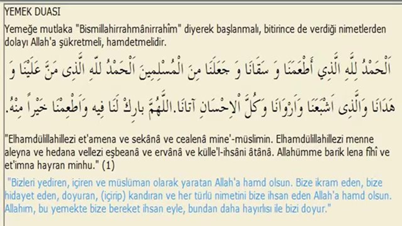 Yemek Duası HD