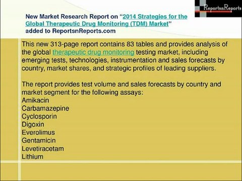 2014 Strategies for the Global Therapeutic Drug Monitoring (TDM) Market