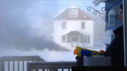 Water gun & boiling water at -40 degrees