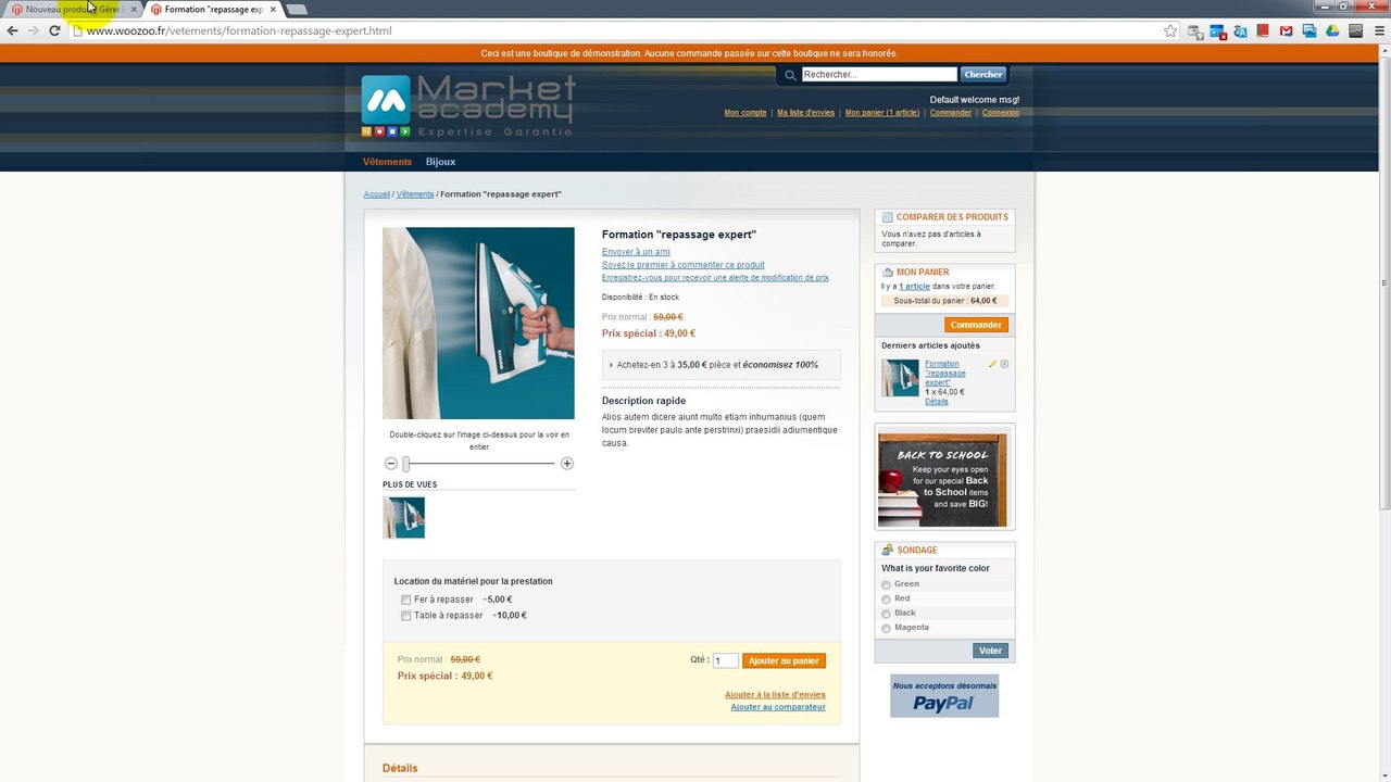 Magento Créer produit groupé formation