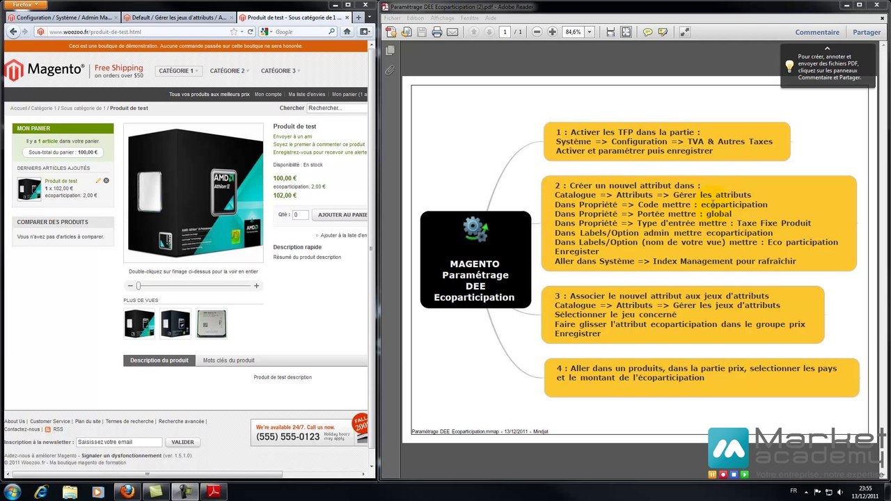 Parametrage DEE Eco Participation Magento - Formation Magento video - Market Academy - Tutoriel video