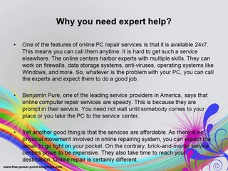 Benjamin Pure - Got PC Problems - The Experts Are Here