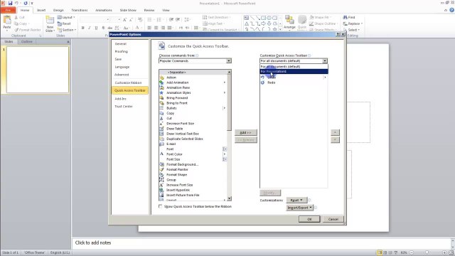 Lesson 01.5 Quick Access Toolbar - MS PowerPoint Urdu and Hindi language by Microsoft Office Power Point 2010 free online video Training Tutorials