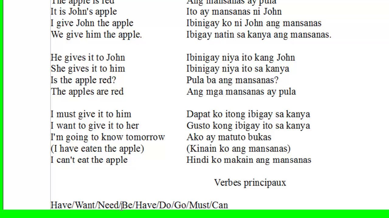 Découvrir et apprendre rapidement n'importe quelle nouvelle langue (le cas du Tagalog)