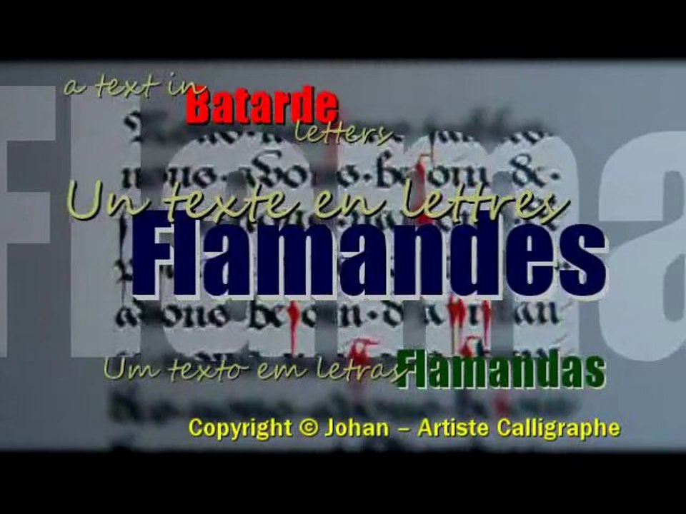Calligraphie par Johan - Texte en BATARDE FLAMANDE alphabet יוהן סופר Live Calligraphy