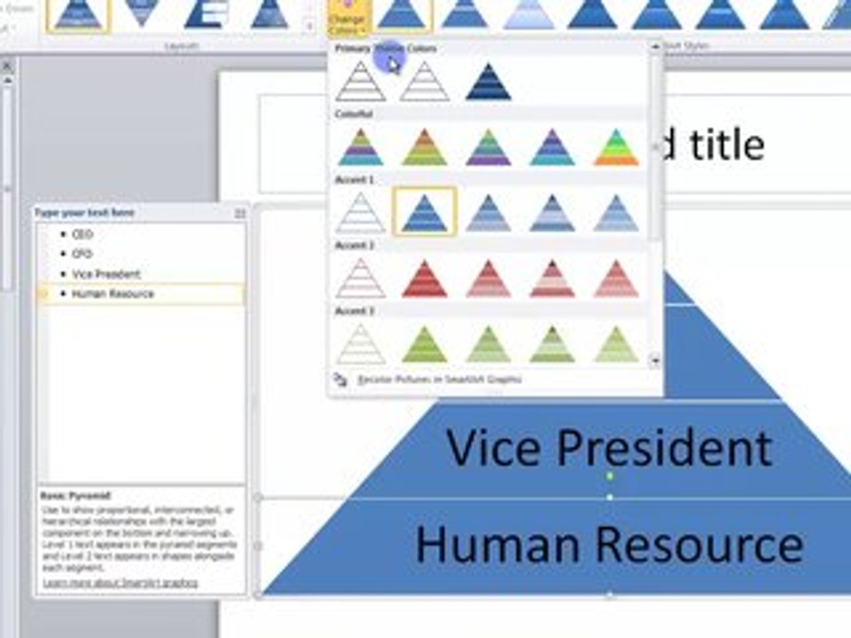 Lesson 04.12 Using Smart Art - MS PowerPoint by Microsoft Office Power Point 2010  free online video Training Tutorials Urdu and Hindi language