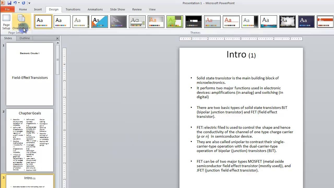 Lesson 08.1 Page Setup - MS PowerPoint by Microsoft Office Power Point 2010  free online video Training Tutorials Urdu and Hindi language