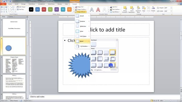 Lesson 10.10 Applying and Changing 3D Effects - MS PowerPoint by Microsoft Office Power Point 2010 free online video Training Tutorials Urdu and Hindi language