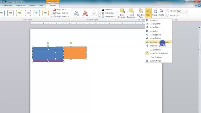 Lesson 10.15 Aligning and Distributing Objects - MS PowerPoint by Microsoft Office Power Point 2010 free online video Training Tutorials Urdu and Hindi language