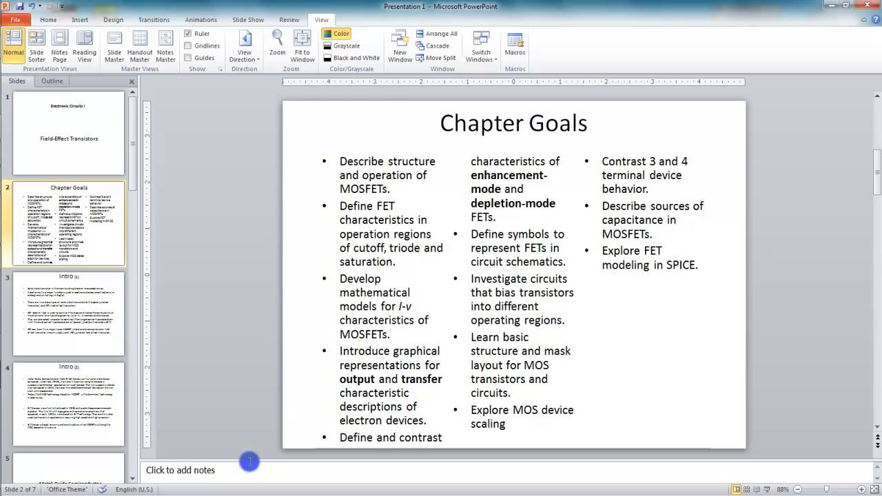 Lesson 11.5 Using Notes Page View - MS PowerPoint by Microsoft Office Power Point 2010  free online video Training Tutorials Urdu and Hindi language