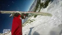 INSANE Downhill Skiing WIPEOUT | Skier Climbs Back Uphill