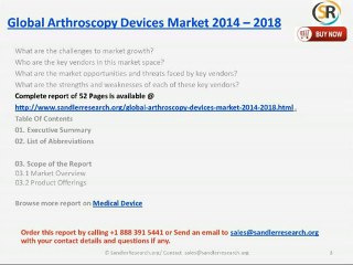 Global Arthroscopy Devices Market 2014 – 2018