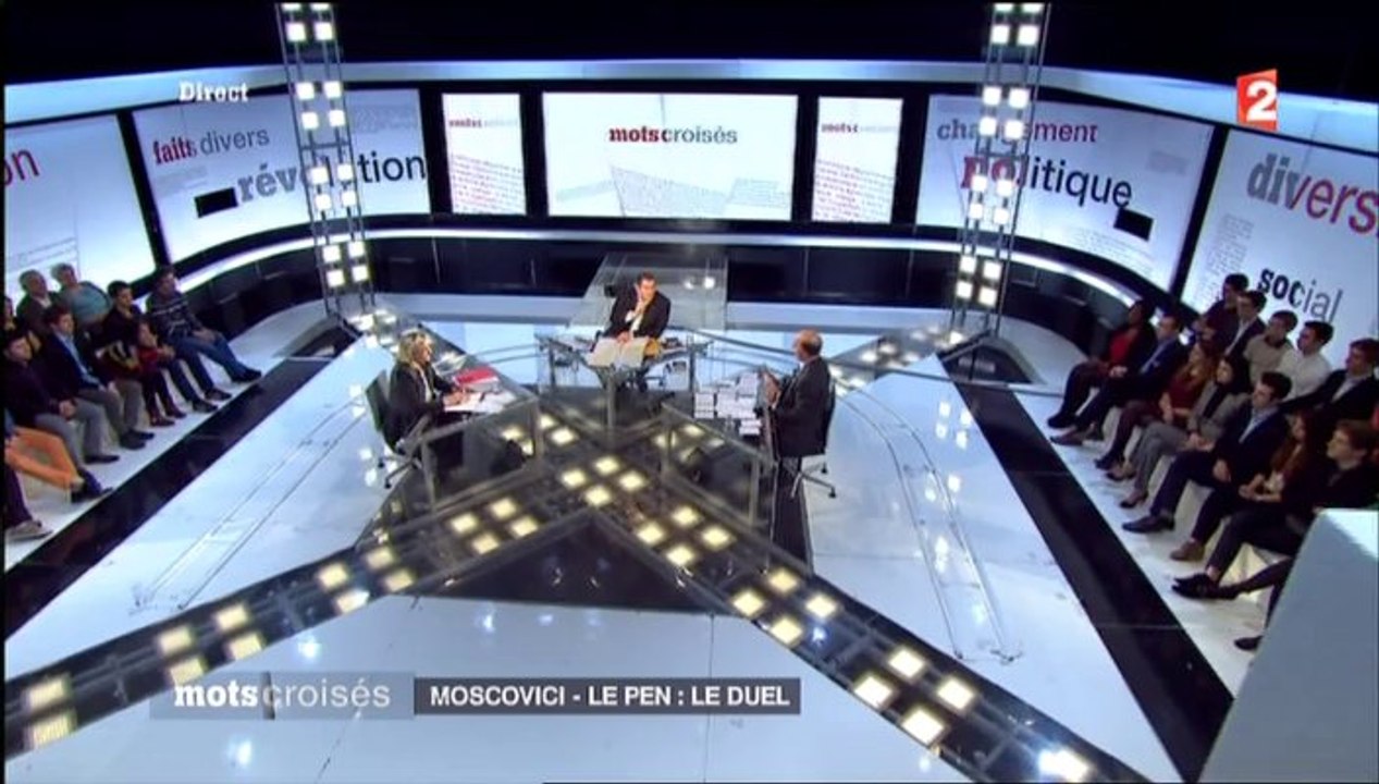 Mots croisés : Moscovici - Le Pen, le duel 03/02/14