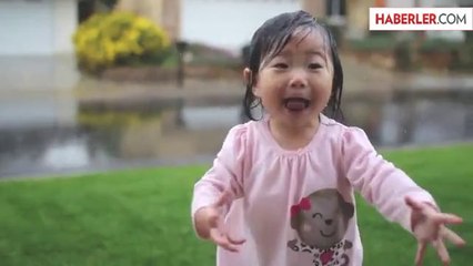 İlk Kez Yağmur Gören Bebeğin Büyük Heyecanı