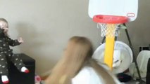 Amazing Baby Basketball Video 15 month old playing basketball - makes every shot!