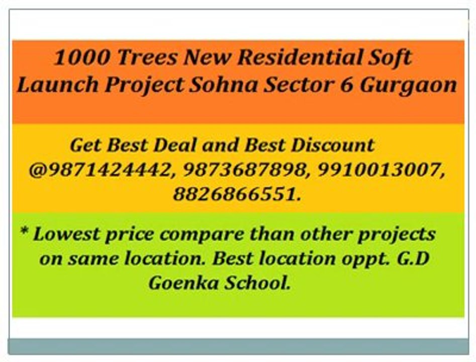 Geoworks::1000 Trees Soft launch sohna((9910013007))sector 6 Hot deal