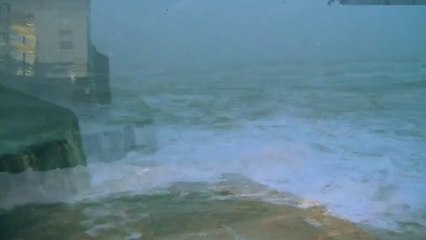 Britain's coastline battered by high winds and waves