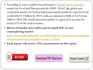 Global Anti Counterfeit Market for Food and Pharmaceuticals Worth US$79.3 Billion by 2015