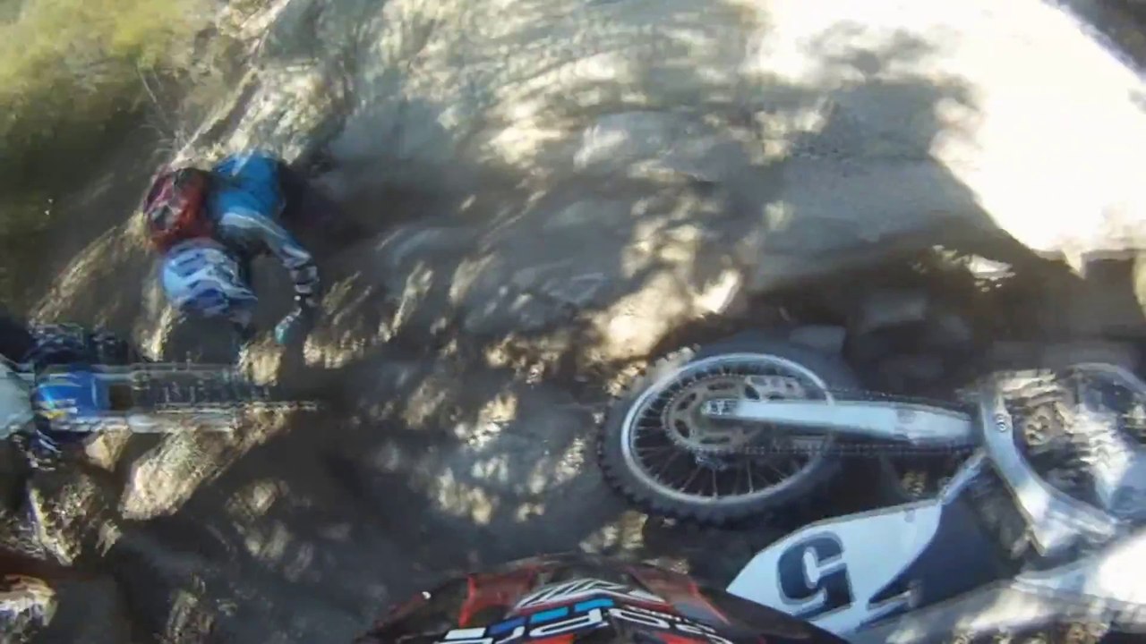 Dirt Bike Accident! Rider Takes A Dive At 4 Corners Single Track