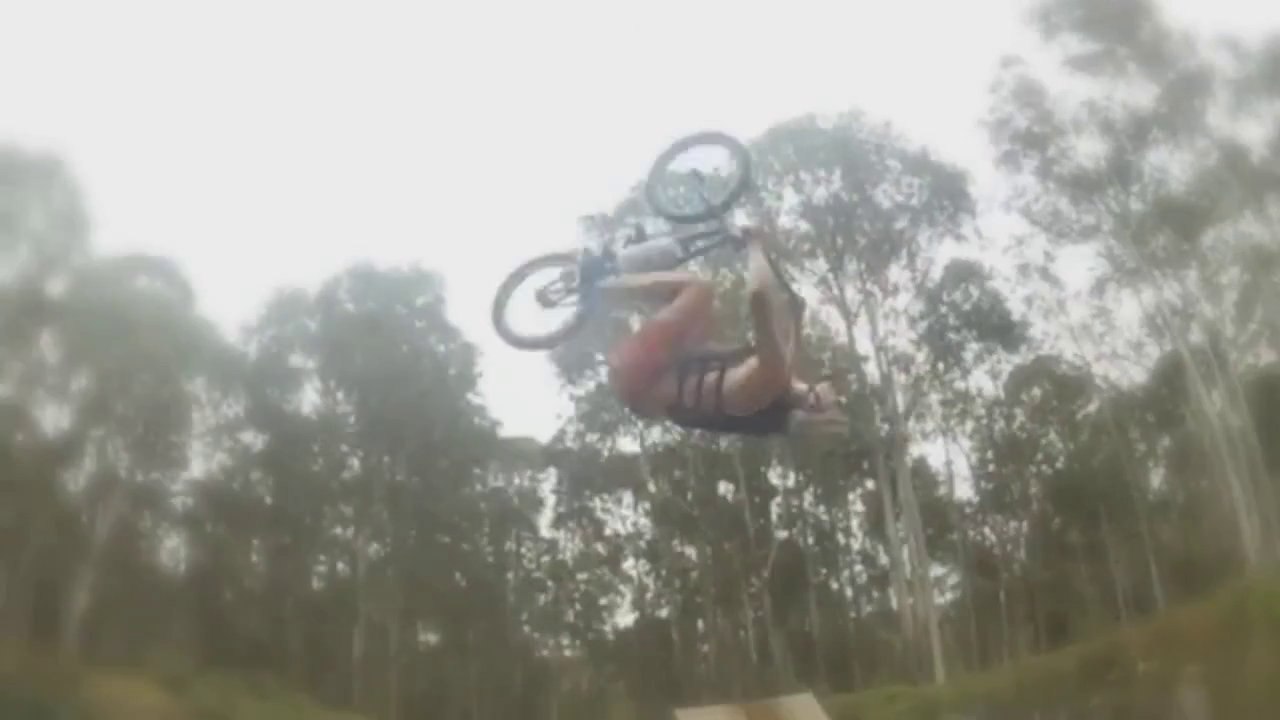 Slow Motion Bmx Double Back Flip Jump