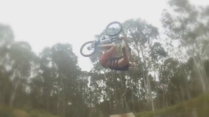 Slow Motion Bmx Double Back Flip Jump