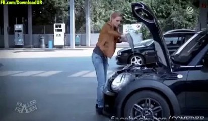 how girls change car oil hahaha