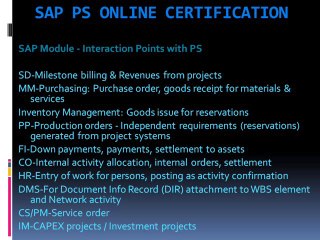 sap ps online TRAINING and online CLASSES
