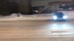 Crash avec une Audi RS5 pendant un gros drift sur la neige