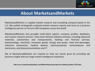 Protective Clothing Market Forecast $8 Billion in 2018