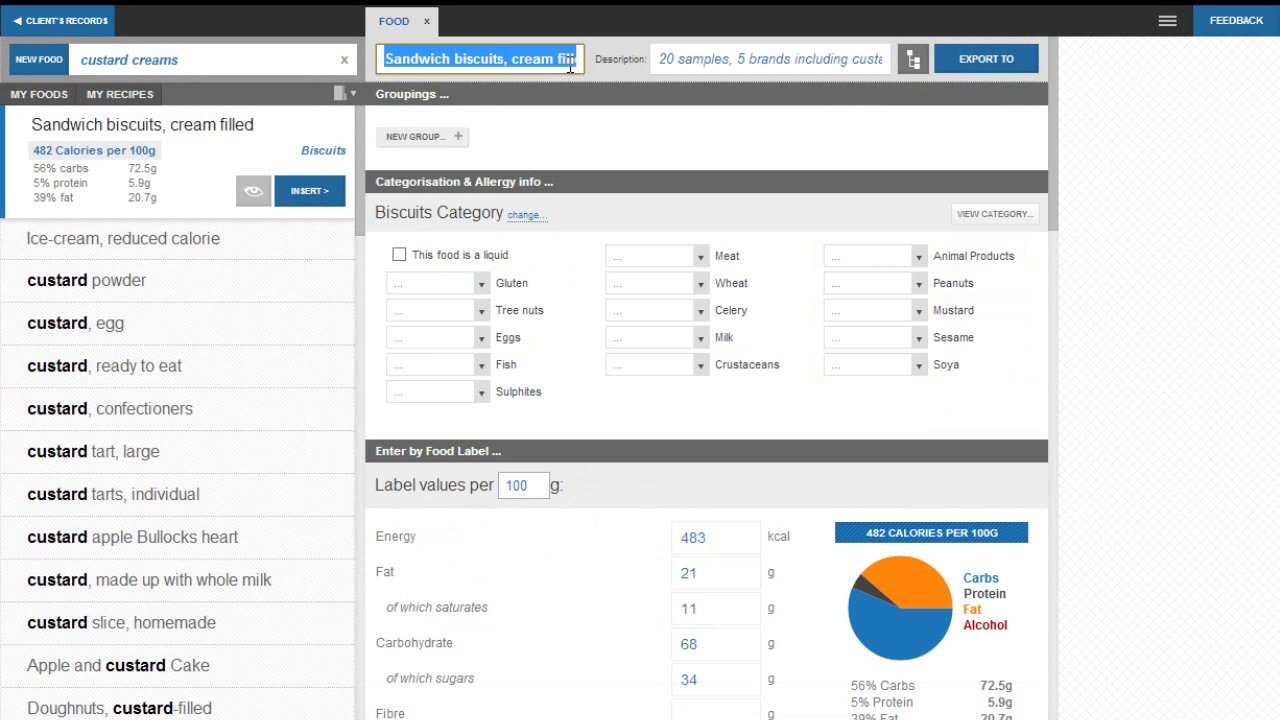 Nutritics Tutorials - Adding New Foods to the Database