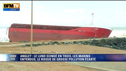 Anglet : le cargo espagnol échoué continue de se disloquer