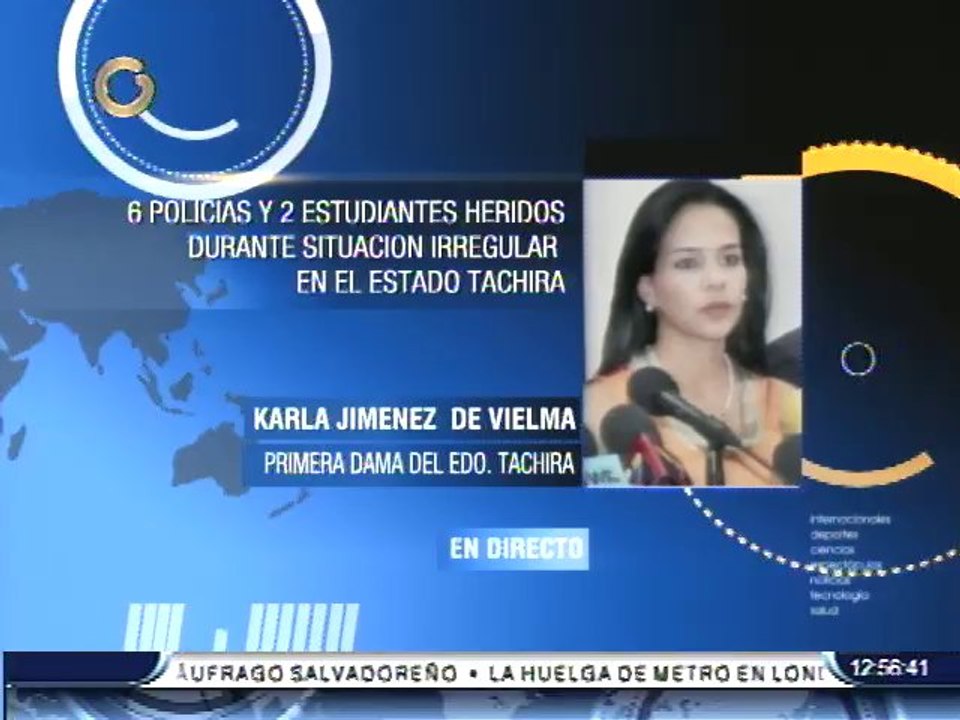 Primera dama del estado Táchira denuncia ataques contra la residencia del gobernador
