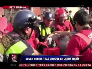 Aparatoso accidente vehicular en Jesús María dejó una mujer herida