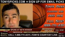Brooklyn Nets vs. San Antonio Spurs Pick Prediction NBA Pro Basketball Odds Preview 2-6-2014
