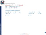 Exercice: Equation produit nul avec factorisation