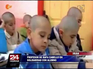 VIDEO: profesor iraní se afeitó la cabeza para apoyar a su alumno enfermo