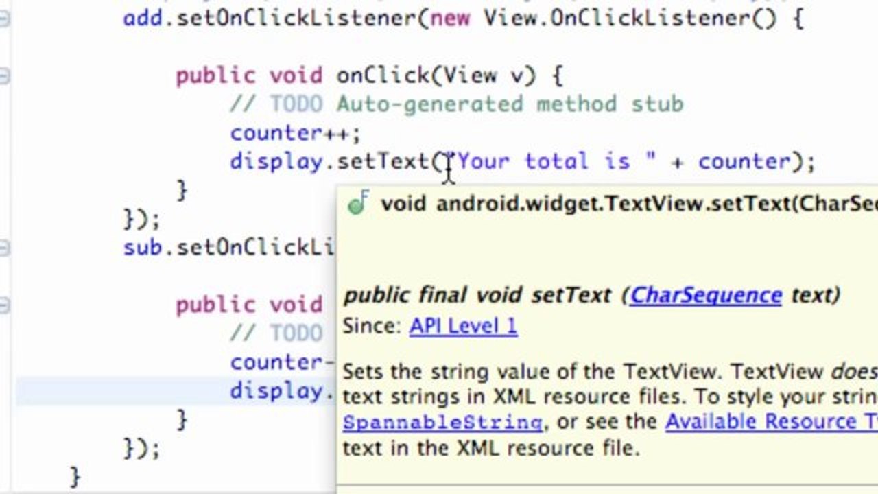 010 - Using setText method for our button on Gegasoft
