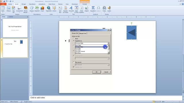 Lesson 17.1 Inserting Action Buttons - MS PowerPoint Urdu and Hindi language by Microsoft Office Power Point 2010 free online video Training Tutorials