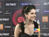 Hot sunny leone at gima awards with press on red carpet