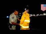 Cop handcuffs fireman responding to crash victims in California