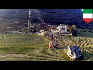 Boulder smashes farmhouse in Italy