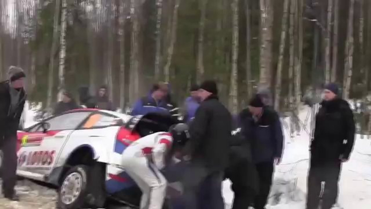 Kubica CRASH on SS12 WRC Rally Sweden 2014