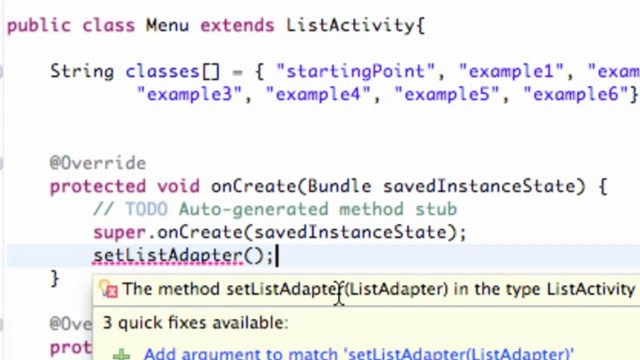 019 - Setting up an ArrayAdapter on Gegasoft
